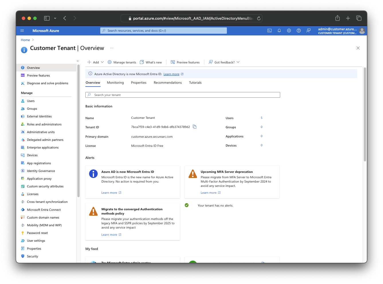 Microsoft Entra ID Overview Page